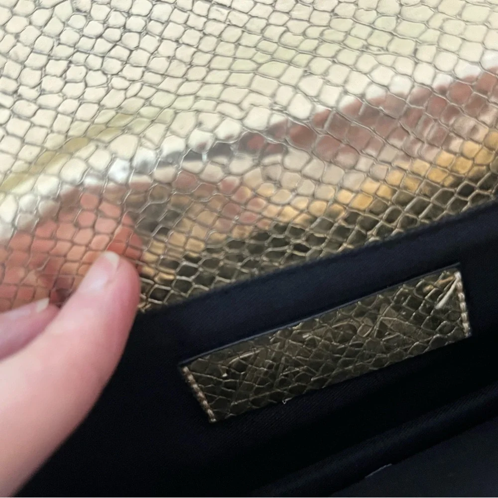 Zara Snakeskin Pattern Gold Small Bag Crossbody